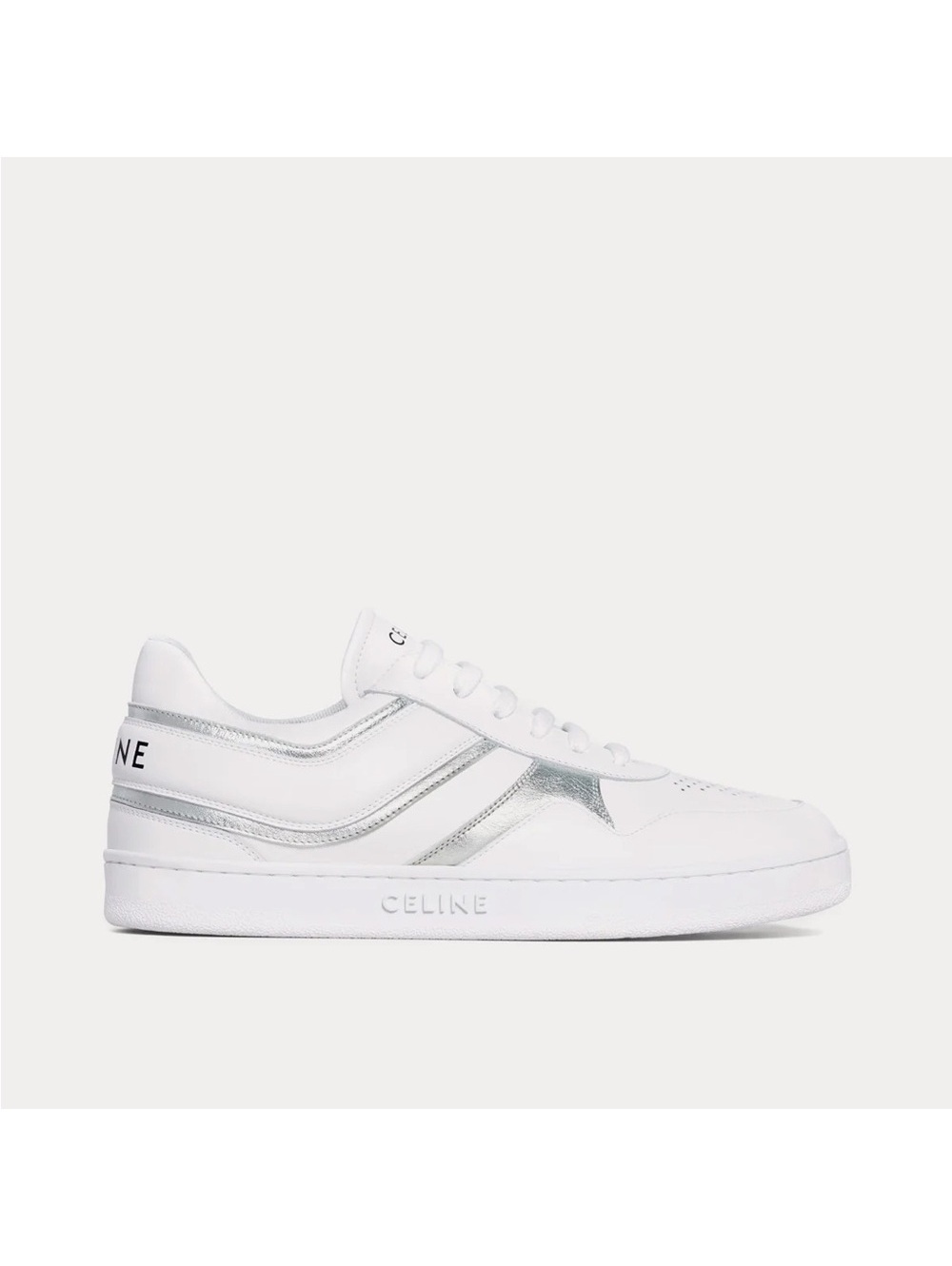 Celine Low Wave Lace-Up Sneaker, Optic White/Silver Size 41 in Box +DustBag $750